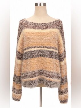 BKE Fuzzy Striped Sweater — Size Small